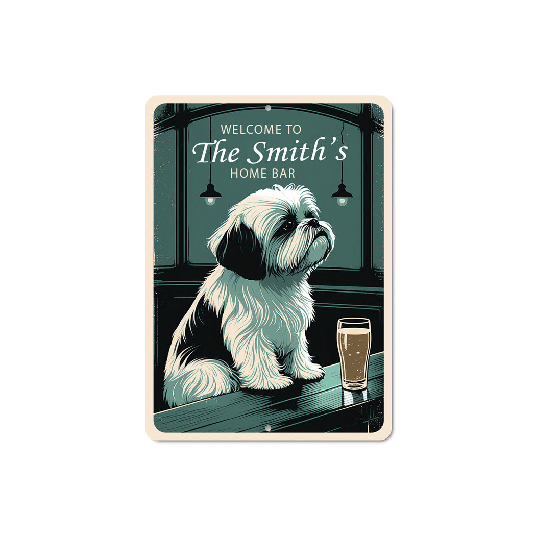 Shih Tzu Family Home Bar Sign