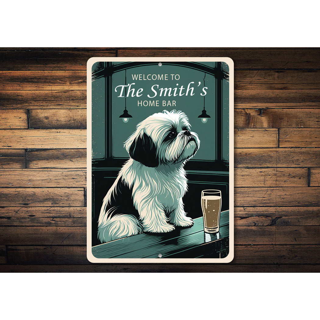 Shih Tzu Family Home Bar Sign