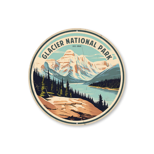 Glacier National Park Circular Sign