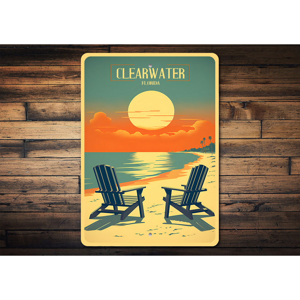 Clearwater Florida Beach Sunset Sign