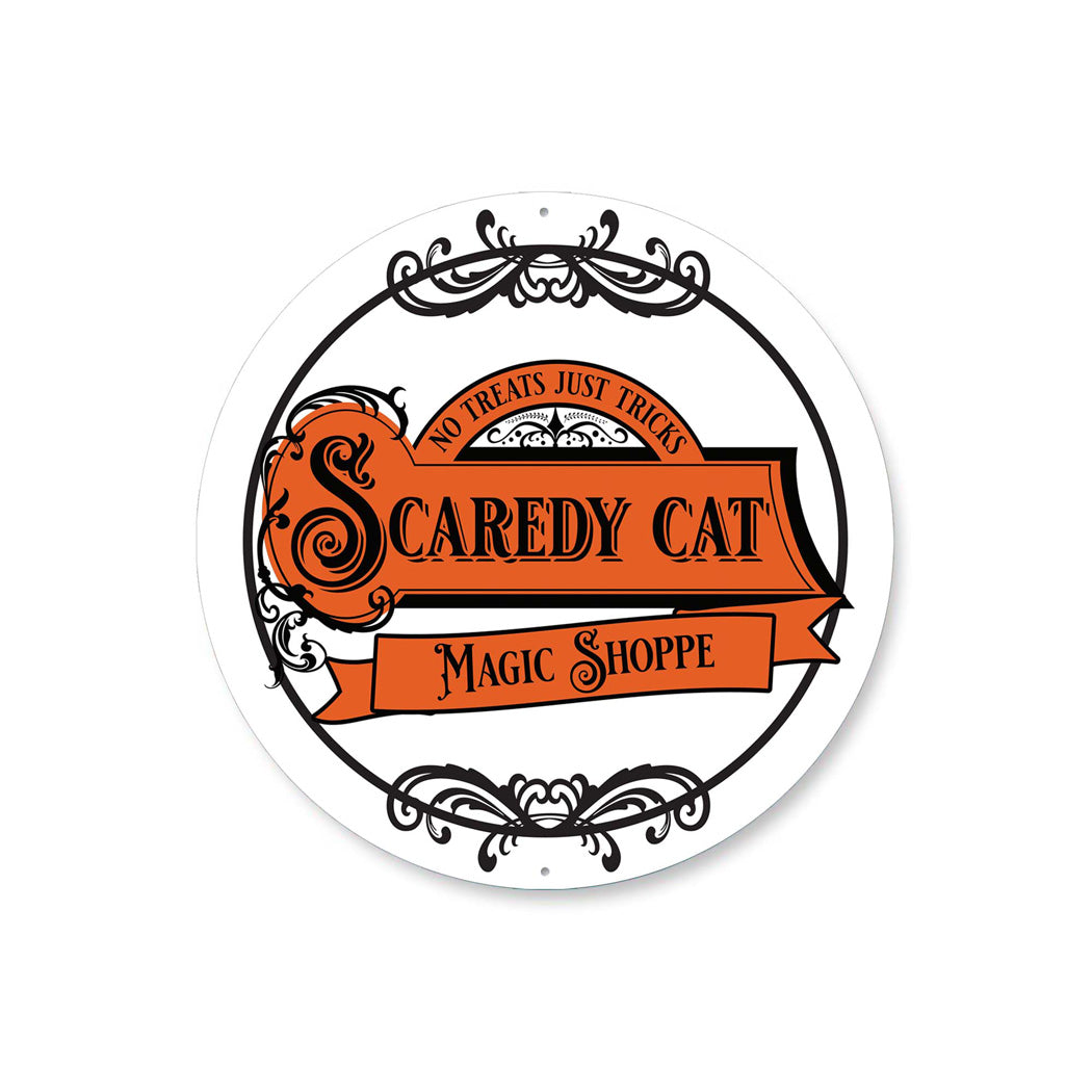 Scaredy Cat Magic Shoppe Halloween Sign