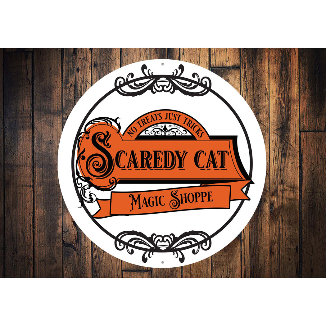 Scaredy Cat Magic Shoppe Halloween Sign