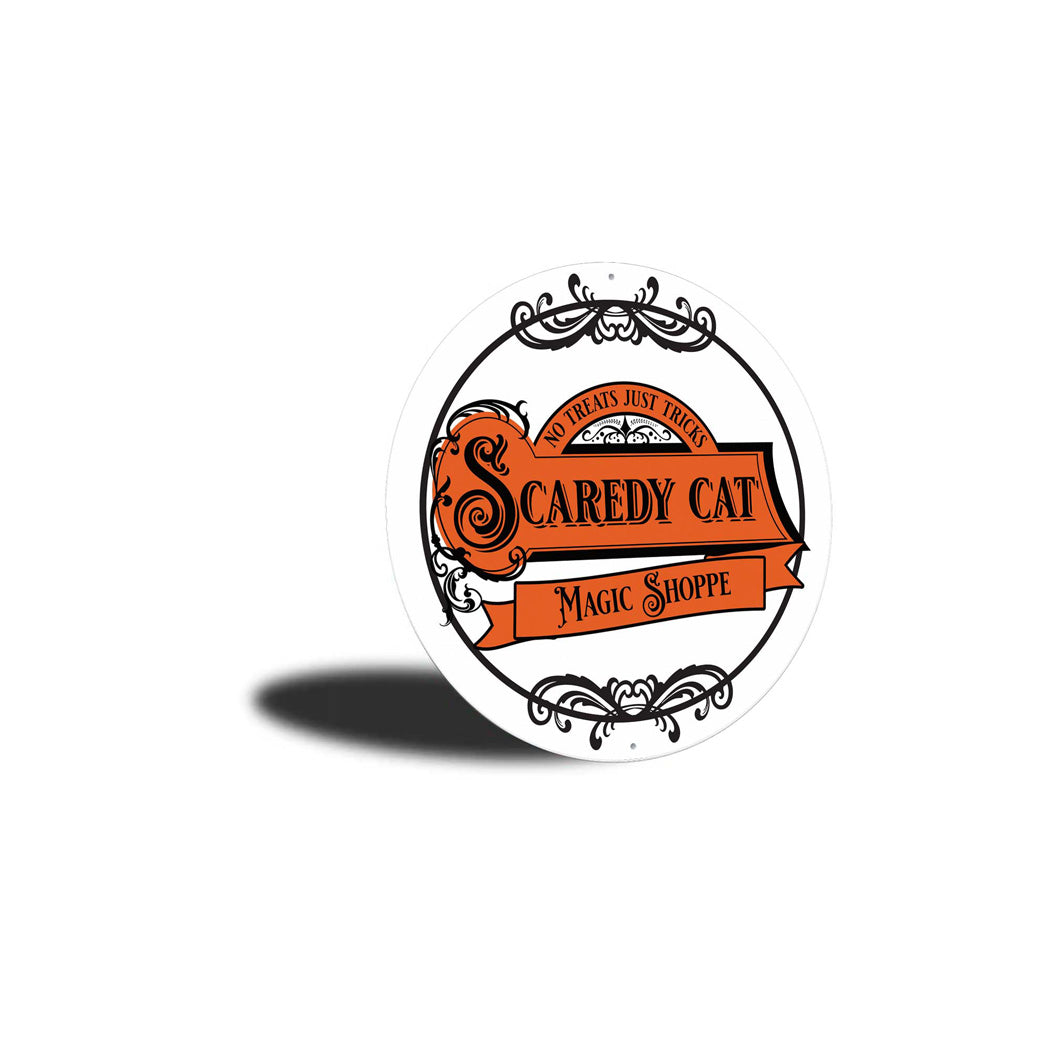 Scaredy Cat Magic Shoppe Halloween Sign