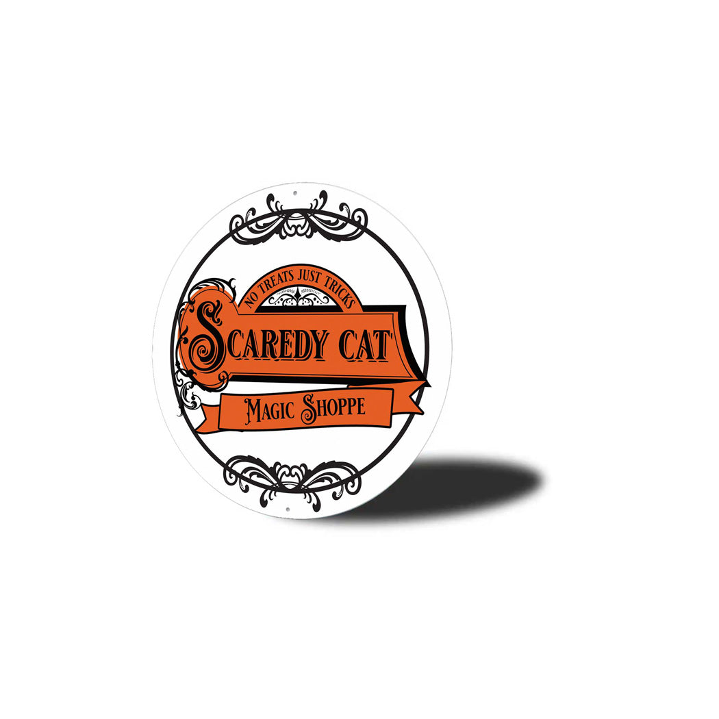 Scaredy Cat Magic Shoppe Halloween Sign