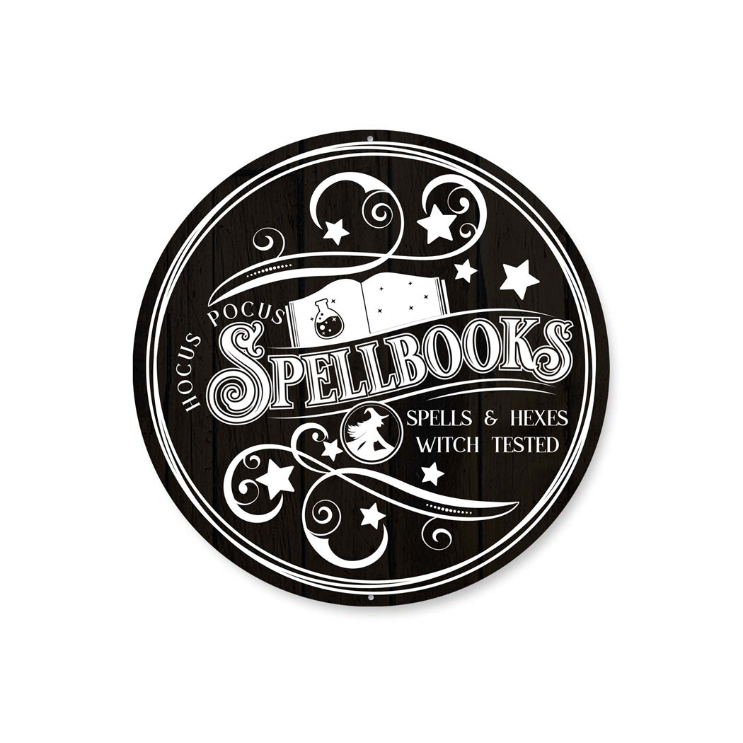 Spellbooks Spells And Hexes Halloween Sign