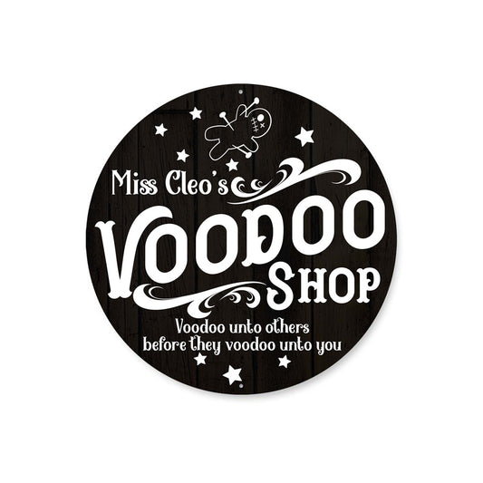 Voodoo Shop Round Halloween Sign