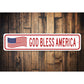 God Bless America US American Flag Sign