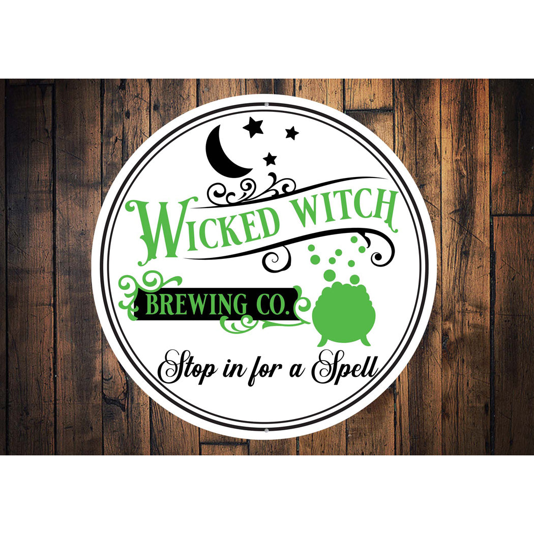 Wicked Witch Brewing Co Halloween Sign