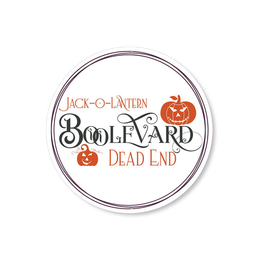 Jack O Lantern Boolevard Dead End Circle Sign