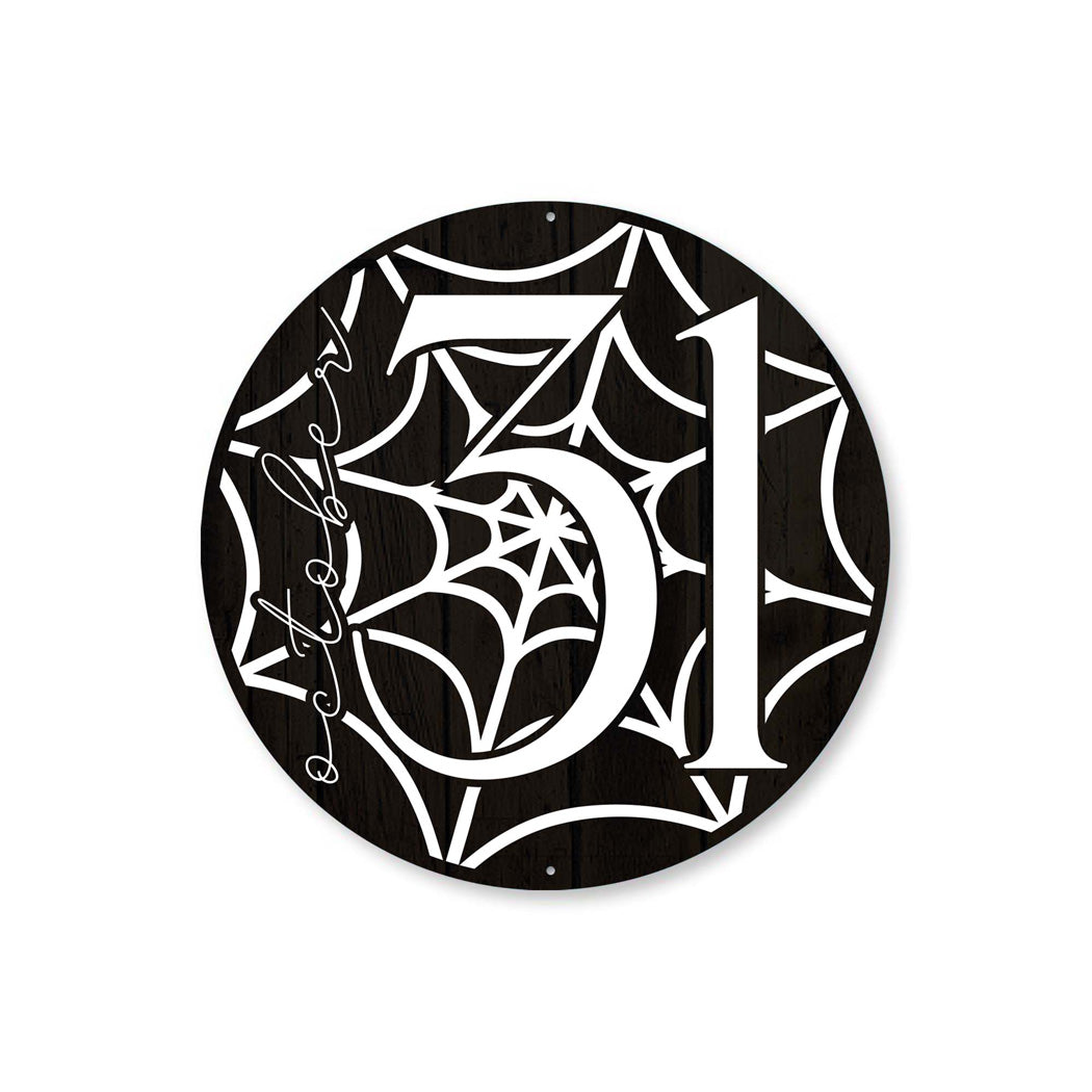 October 31 Spider Web Halloween Sign