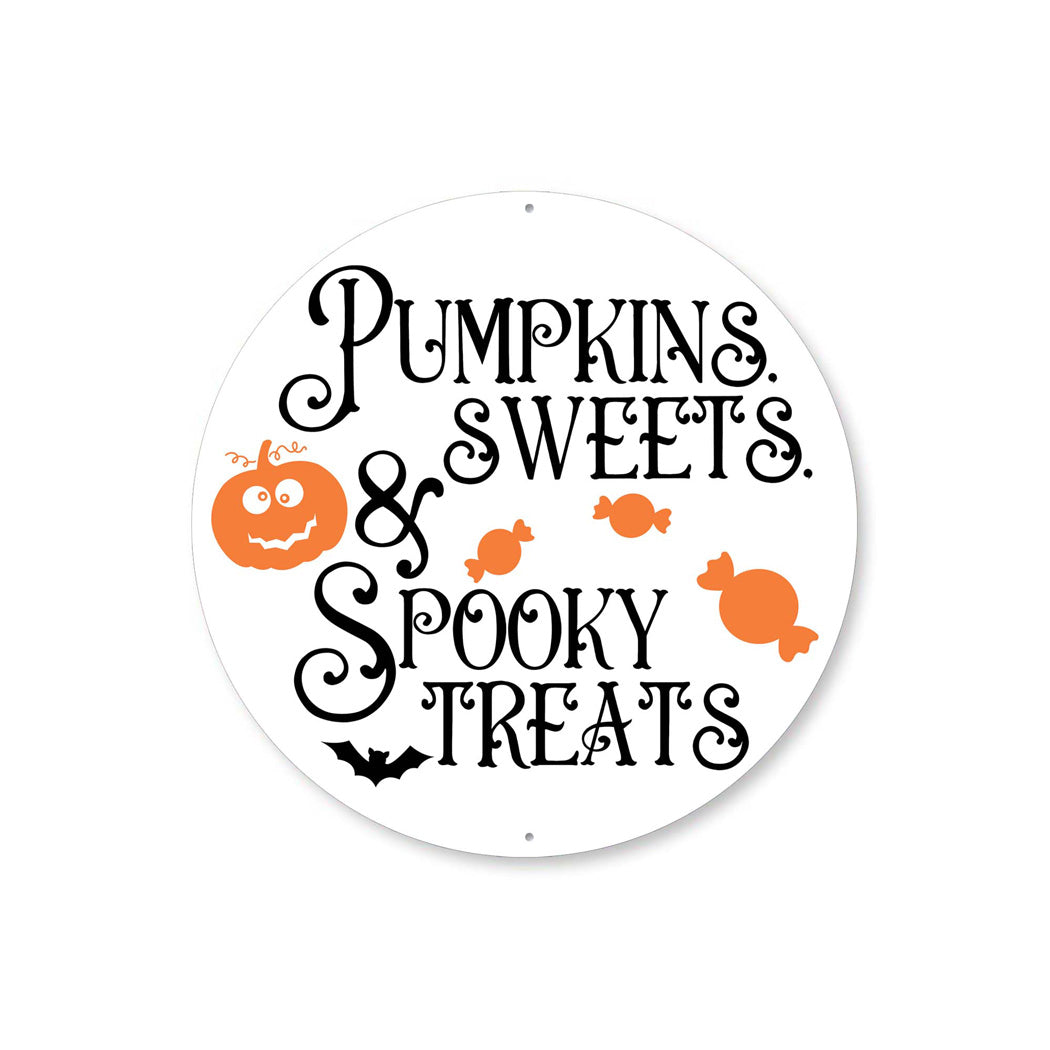 Pumpkins Sweets Spooky Treats Halloween Sign