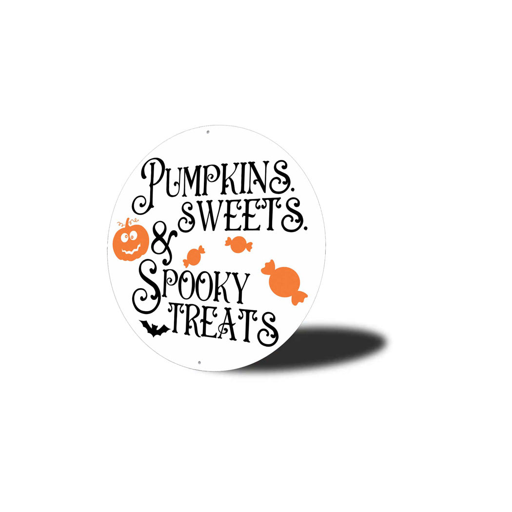 Pumpkins Sweets Spooky Treats Halloween Sign