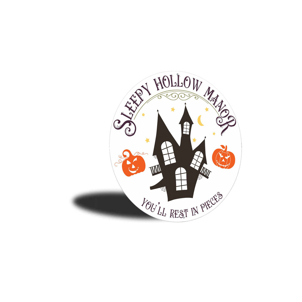 Sleepy Hollow Manor Halloween Circle Sign