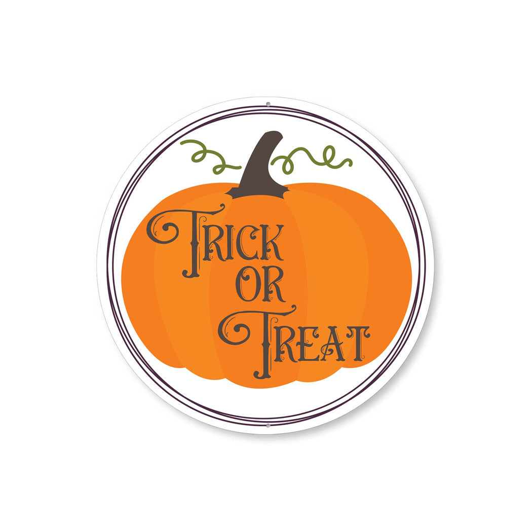 Trick Or Treat Pumpkin Halloween Sign