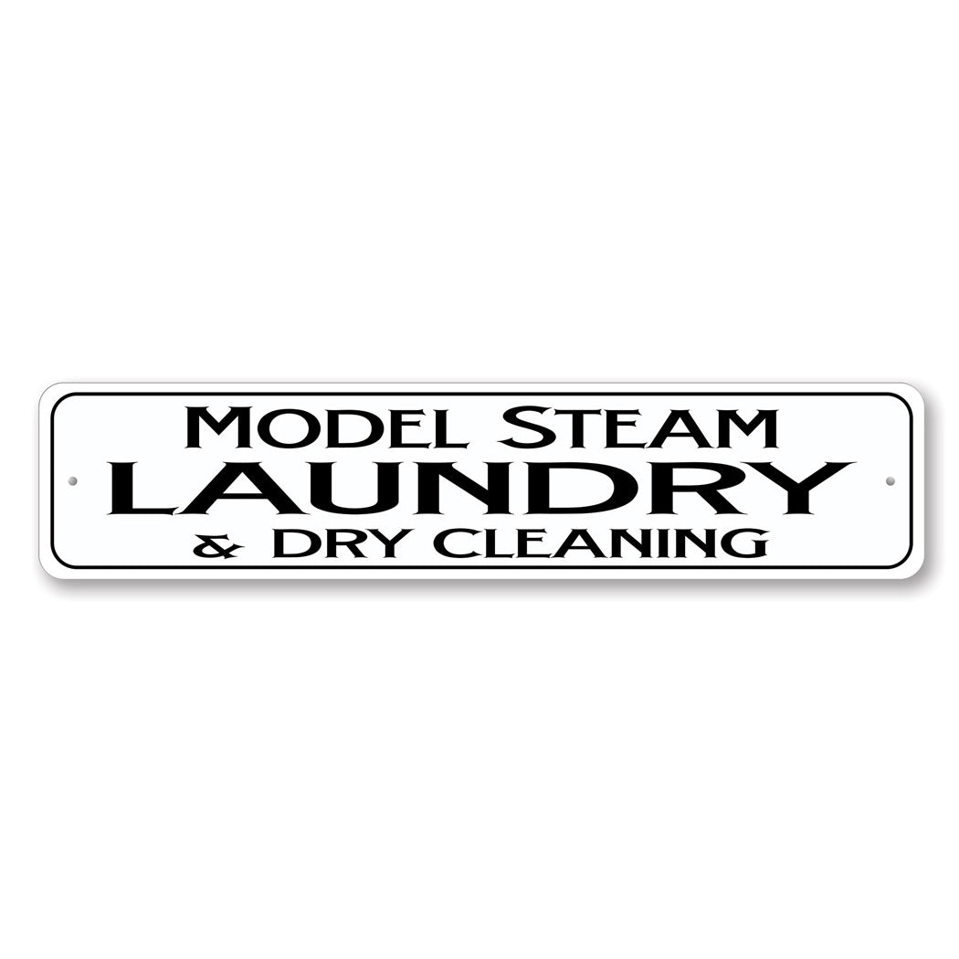 Model Steam Laundry Metal Sign